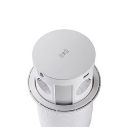 Блок розеток 107J,4 секции,полуавтоматический,D=120мм,2USB A+2USB C,беспроводная зар., СЕРЕБРО+БЕЛЫЙ